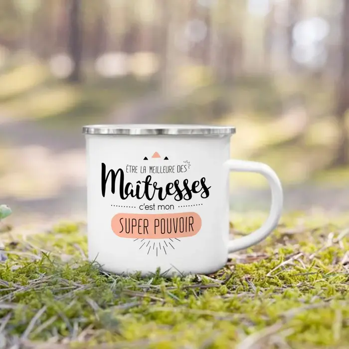 Merci Maitresse tasse imprimée française tasses à café créatives boissons Dessert lait émail