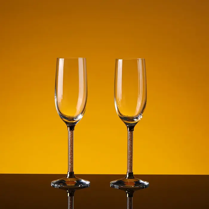 Flûte à Champagne en Clip Soufflé à la Main