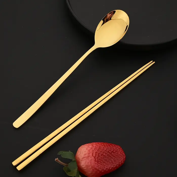 304 ensemble de couverts en acier inoxydable bâtons de Sushi cuillères à dîner