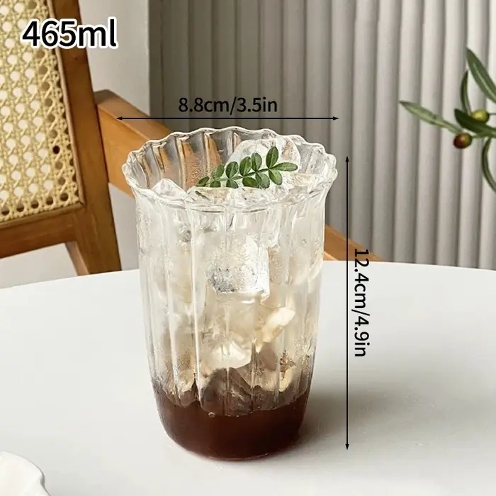 Tasse à café en verre transparent en forme de tulipe