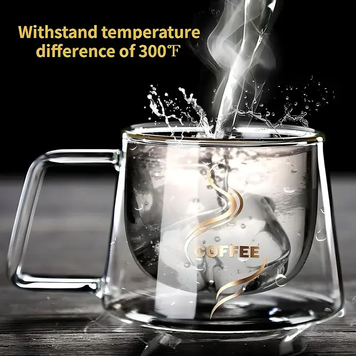 Tasse à expresso transparente résistante à la chaleur de 200ML