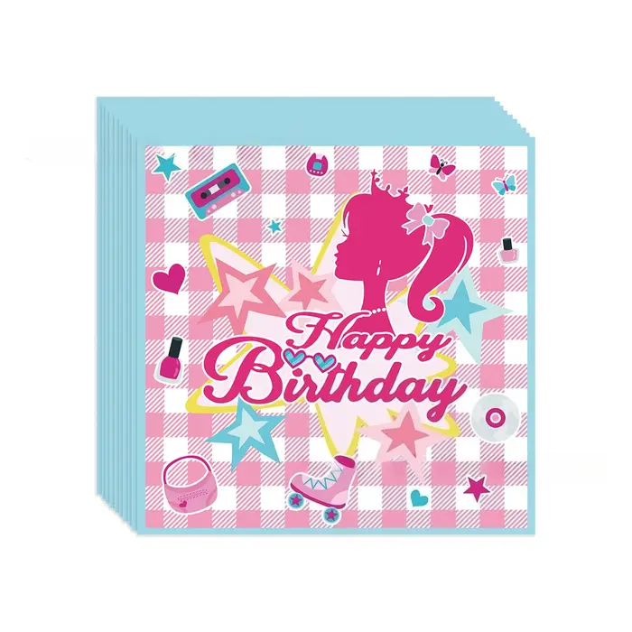 Lot de 20 couverts de fête rose rouge