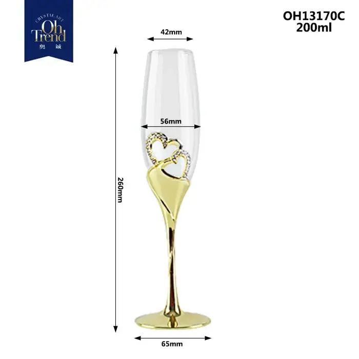 Verres à champagne dorés en cristal, gobelets de mariage, verres à vin rouge, ménage européen, verre