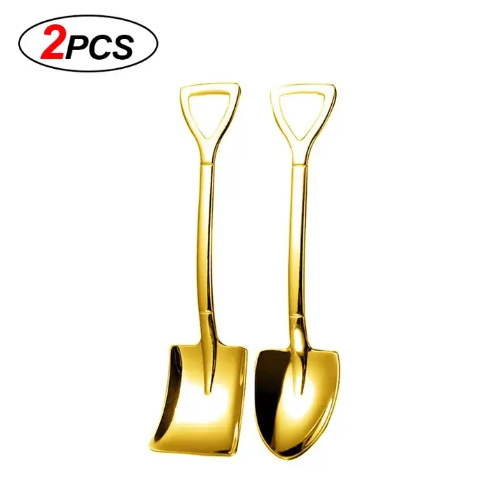 20/2x cuillères à pelle en acier inoxydable or argent Mini cuillère à café fruits crème glacée cuill