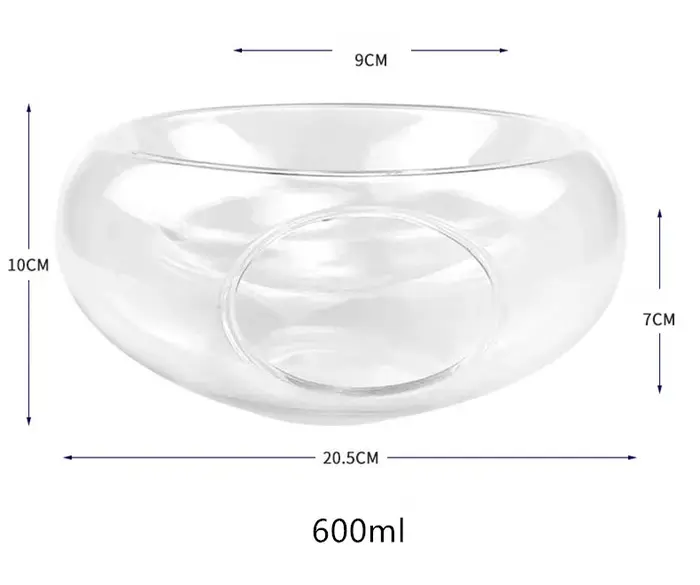 Bols à salade en verre à haute teneur en borosilicate