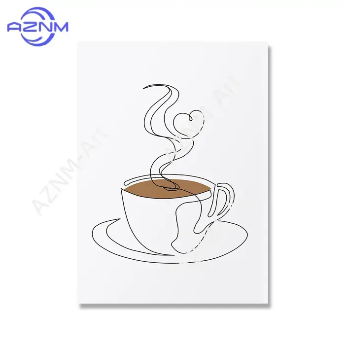 Lot de 1/6 tableaux/posters minimalistes sur le thème du café