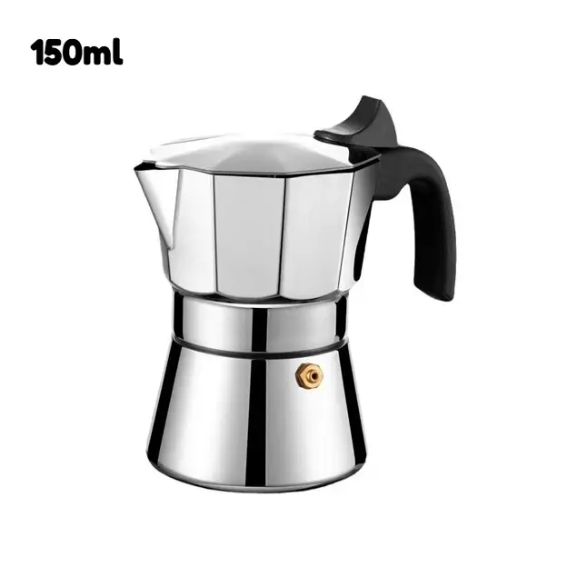 JUSTINLAU 150/300ML Cafetière Moka Octogonale Classique en Acier Inoxydable, Pot à Expresso Italien 