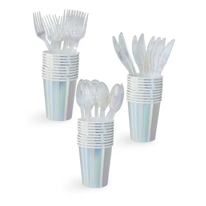 Ensemble de vaisselle couleur laser argent