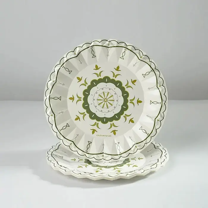 Assiettes rondes à motif bohème