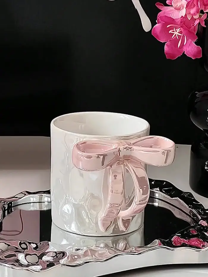 Mug en céramique style Ins avec nœud rêveur