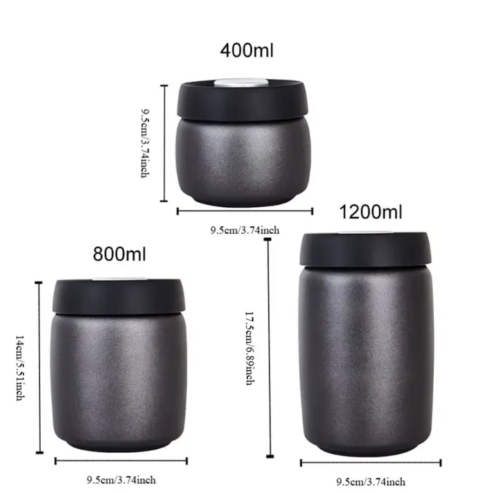 Pichet scellé sous vide en grains de café en acier inoxydable 304