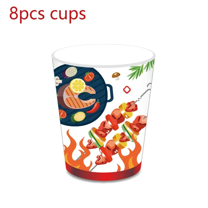 Vaisselle jetable pour fête de pique-nique Barbecue, assiettes à Hamburger, serviettes, tasses, napp
