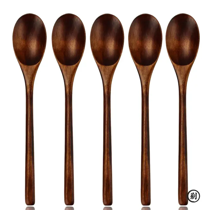 Cuillère à soupe en bois, cuillère et fourchette, vaisselle, louche Ellipse naturelle, ensemble de c