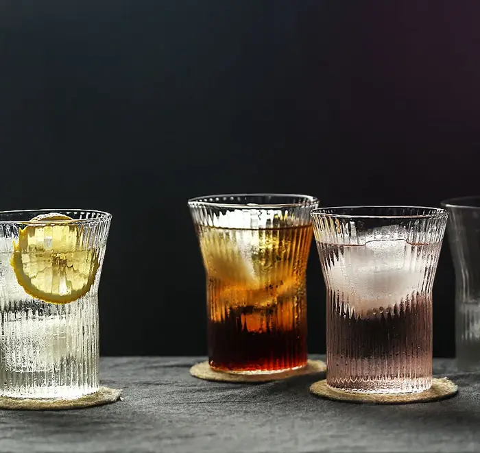 Verres à whisky ondulés 4 pièces