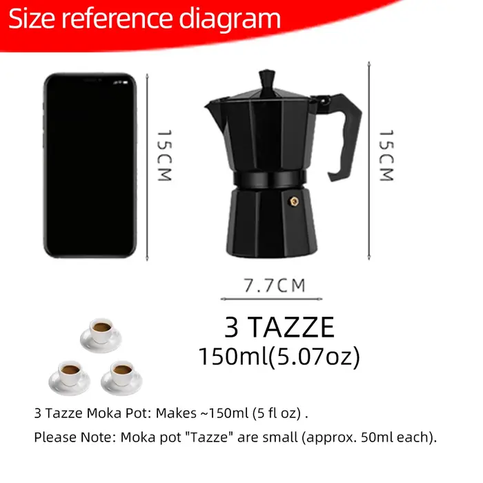Cafetière Moka - Machine à café 3/6 tasses pour la préparation