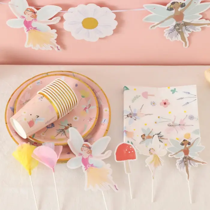 Ensemble de vaisselle Elf Flower Fairy pour fête d'anniversaire