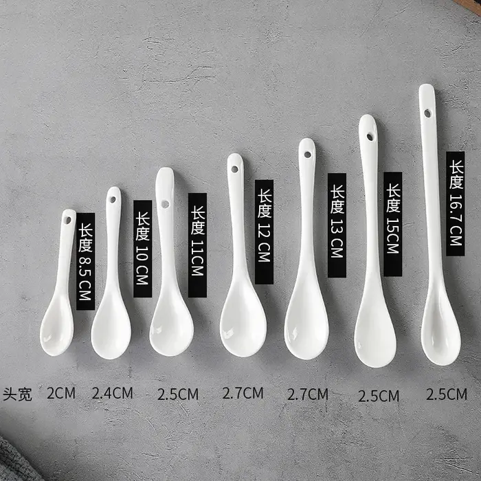 Mini Cuillères en Céramique pour Épices et Café, en Porcelaine, 8cm, 10cm, 12cm, 13cm, 50 Pièces