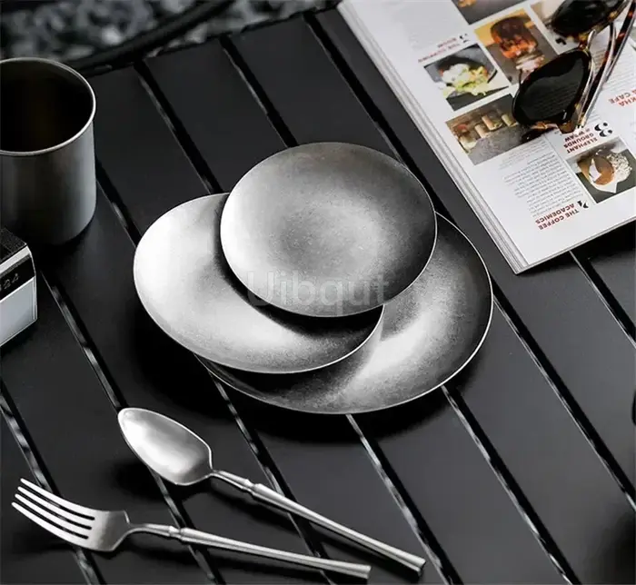 Assiette à dîner en métal de Style industriel Vintage 304