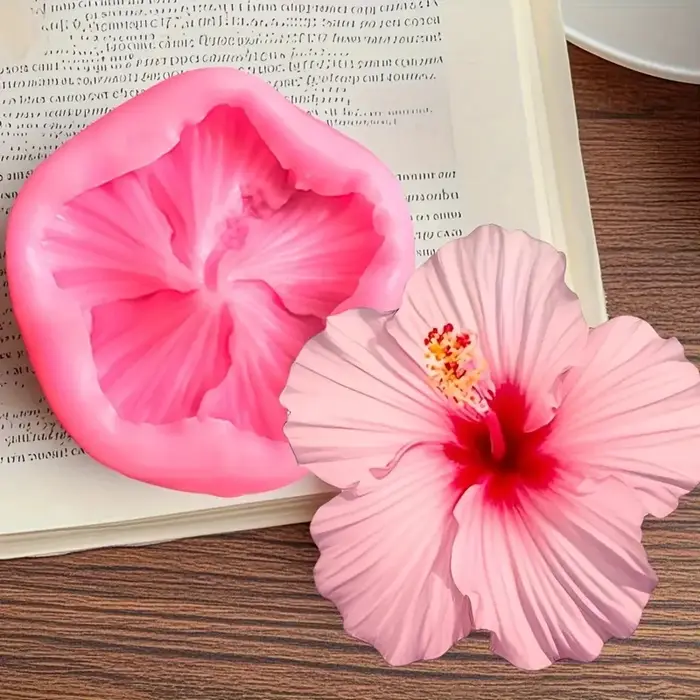 Ensemble de 4 moules en Silicone pour fleurs d'hibiscus