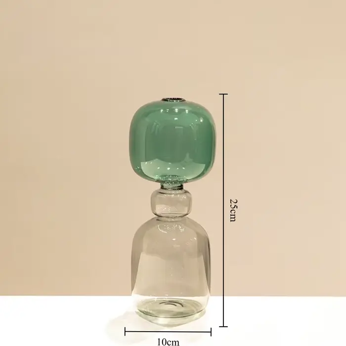 Vase en verre transparent à double couche