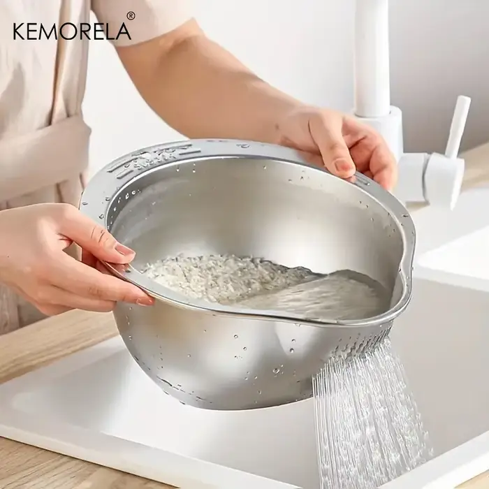 Bol de lavage de riz en acier inoxydable 304