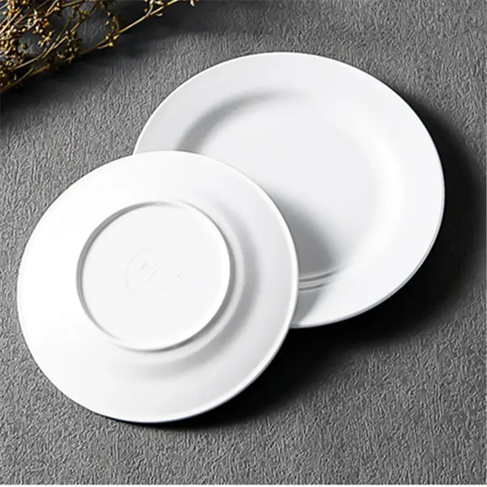 Plateaux à steak en mélamine blanche