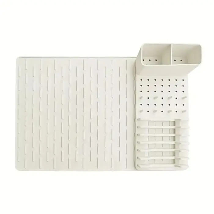 Égouttoir à vaisselle en silicone pliable, tapis de séchage de la vaisselle résistant à la chaleur, 