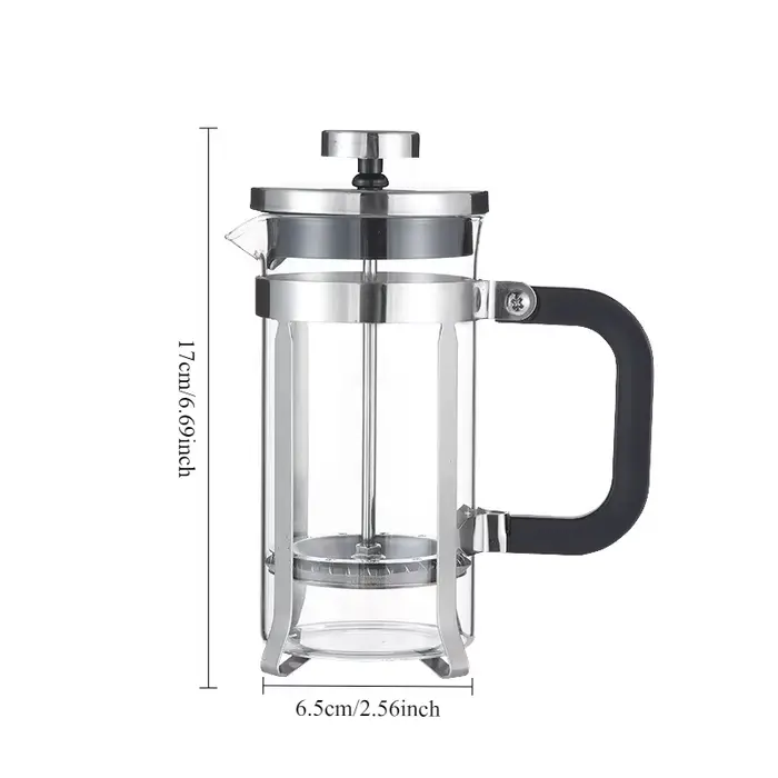 Cafetière à presse française en acier inoxydable, presse à café isolée avec système de 4 filtres, ca