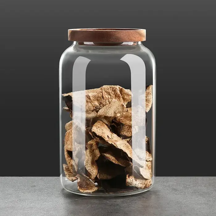 Bocal rond en verre borosilicaté avec couvercle