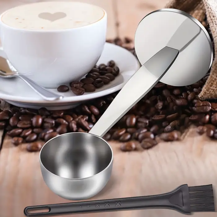 Cuillère à café 2 en 1 avec brosse