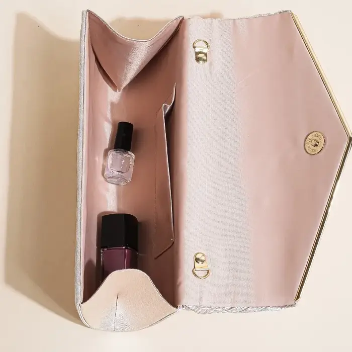 Pochette plissée champagne