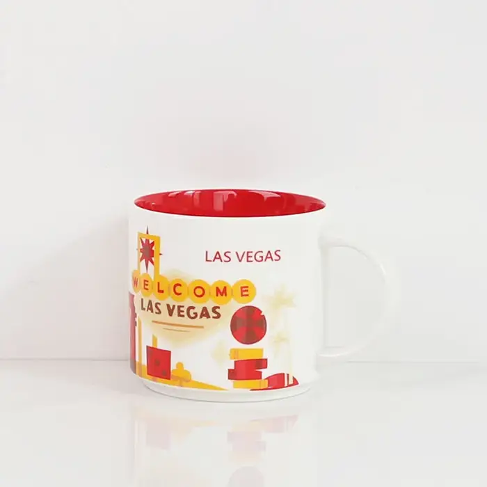 Mug à café en céramique de 400 ml, style européen et américain, motif New York Los Angeles, idéal pour les cadeaux et les fêtes