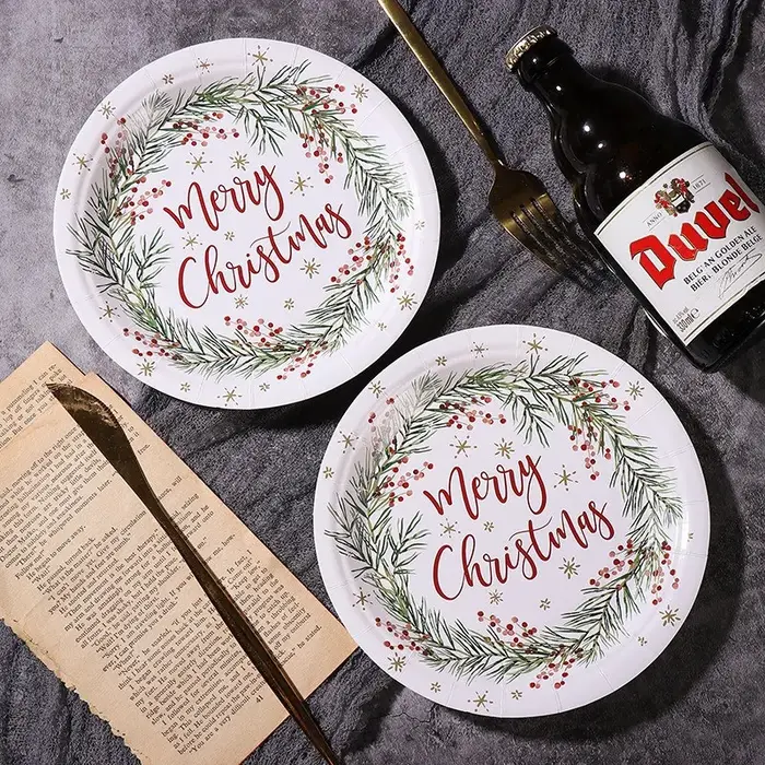 Vaisselle jetable pour fête de noël