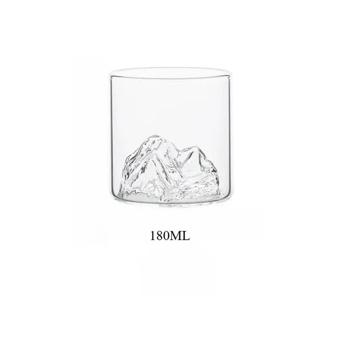 Tasse d'eau en verre polyvalente Transparent 180/300ML, verre à whisky de montagne de neige, Bar, ve