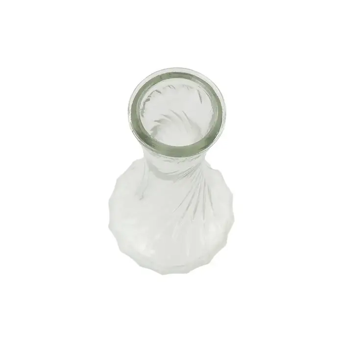 Vase en verre vintage en relief pour plantes hydroponiques transparentes