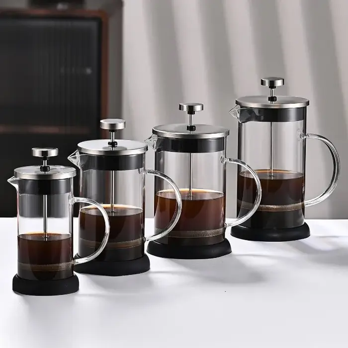 Cafetière à piston, presse à café en verre borosilicate résistant à la chaleur
