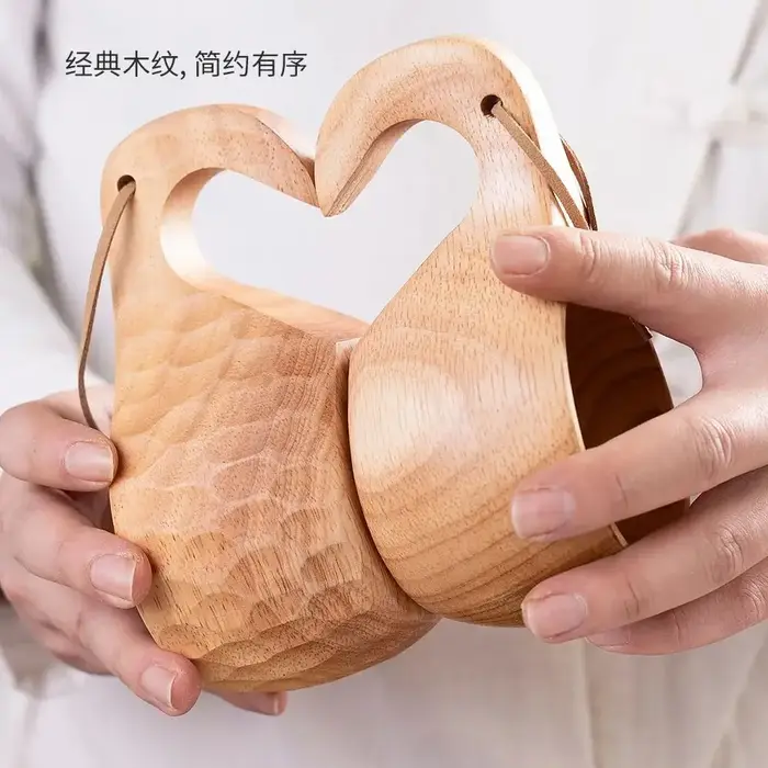 (1 pièces) petite tasse à lait créative en bois 6/8oz 180-240ml
