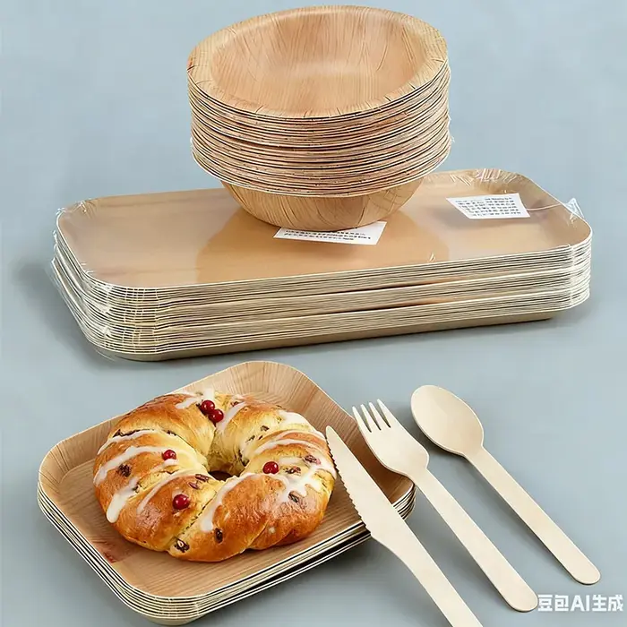 Bols en papier jetables en Grain de bois