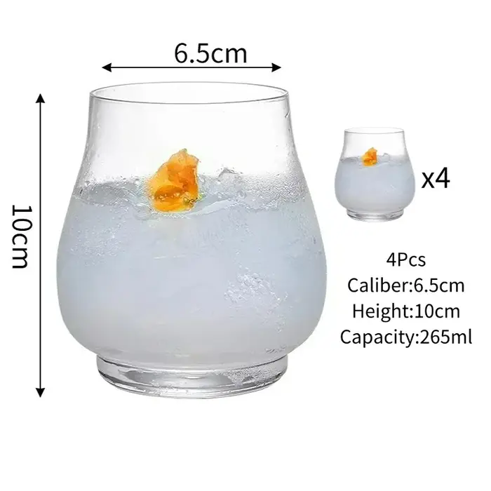 Verres à Cocktail Fermés Créatifs en Verre à Grand Ventre