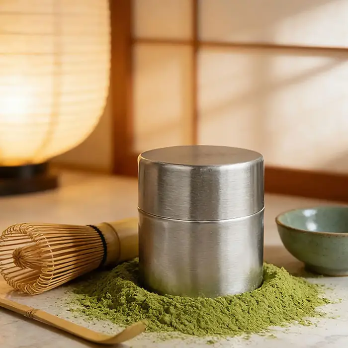 Kit de tamis et de boîte de rangement pour poudre de matcha