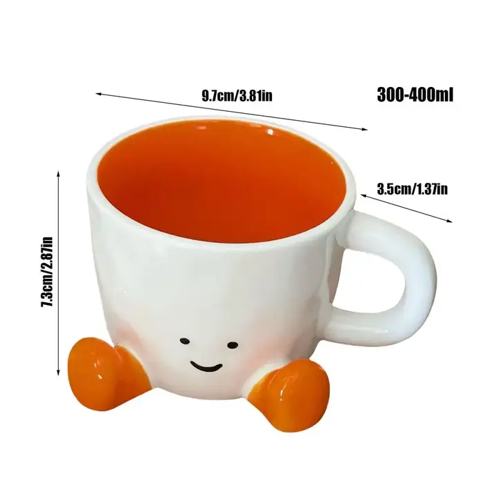 Tasse à café tasse d'eau en céramique avec pieds mignon décoratif café boisson tasse bureau eau poig