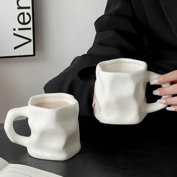 Tasse à café en céramique dénoyautée irrégulière créative 30ml thé de l'après-midi Dessert