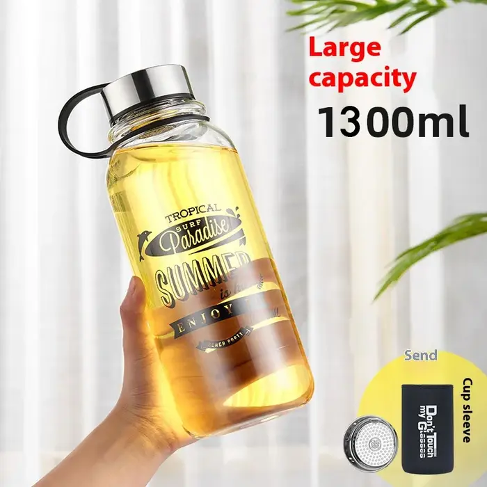 GIANXI 400/2000ML tasse en verre Transparent avec filtrage tasses à café de grande capacité avec couvercle ustensiles