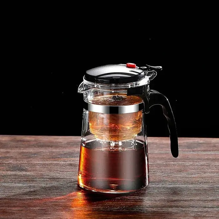 Presse pour filtrer la tasse à thé en verre résistant à la chaleur