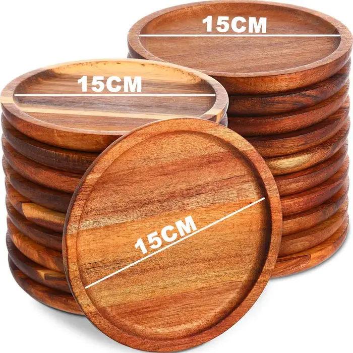 Assiettes à dîner en bois