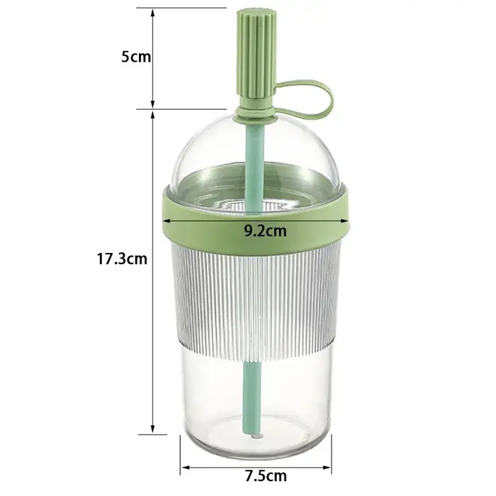 Gobelet à café portable grande capacité avec paille