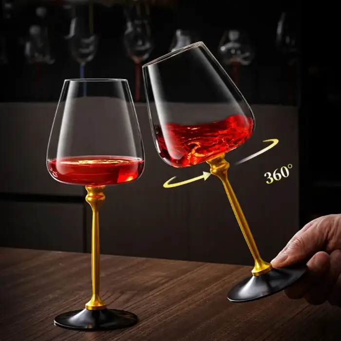 Verres à vin rotatifs uniques en verre transparent 500 ml