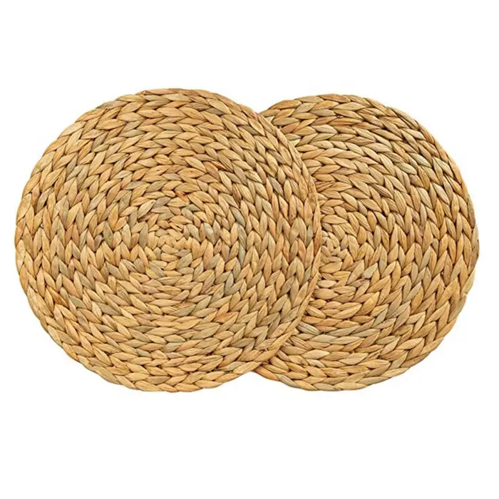 Sets de Table Tissés en Rotin et Paille Naturelle