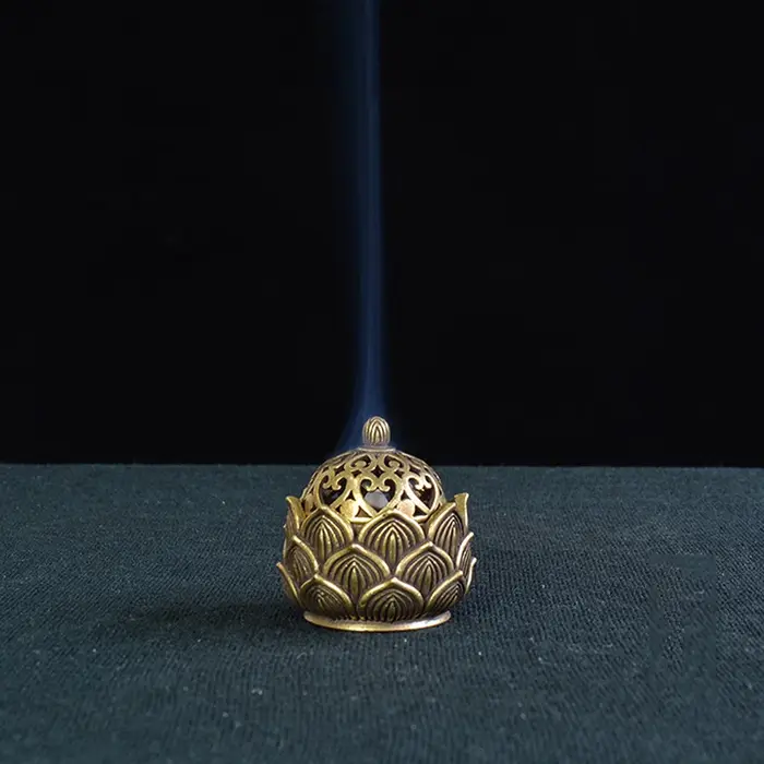 Brûleur d'encens décoratif de table, porte-encensoir en cuivre, ornement de bureau, magasin, bureau,