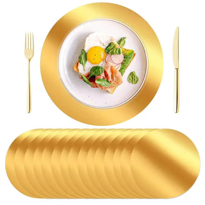 Napperons ronds en papier jetables de 13 pouces, 10 pièces, pour Table à manger, tapis de Place avec